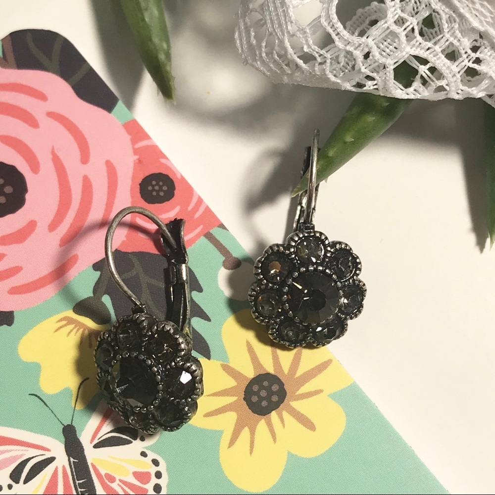 Austrian Crystal Smokey grey earrings